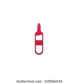 Bottle of wine vector icon