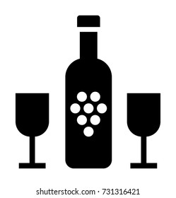 Bottle Of Wine vector icon