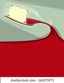 Bottle of wine. Vector illustration. 