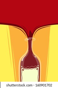 Bottle of wine. Vector illustration.