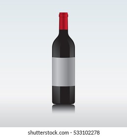 Bottle of Wine Vector Illustration 