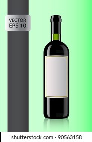 bottle of wine. vector illustration