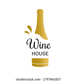 Botella de logotipo de vectores de vino Concepto para tienda de vinos
