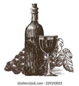bottle of wine vector logo design template. alcohol drink or winery icon.