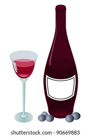 Bottle and wine wine-glass