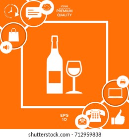 Bottle of wine and wineglass icon