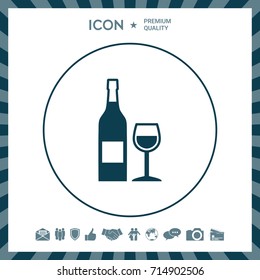 Bottle of wine and wineglass icon