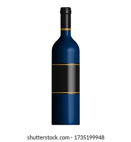 Botella de vino, sin inscripción. Adecuado para tus diseños. Ilustración vectorial.