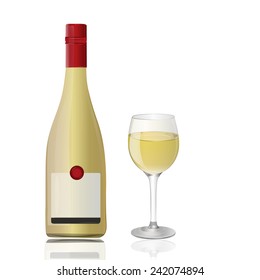 Bottle with wineglass