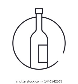 a bottle of winelinear vector illustration