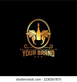 bottle and wing logo. bottle design template with wing combination. suitable for pub business, drinks, nightclubs and others