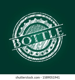 Bottle written with chalkboard texture. Vector Illustration. Detailed.
