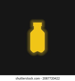 Bottle yellow glowing neon icon