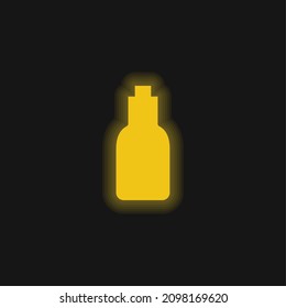 Bottle yellow glowing neon icon