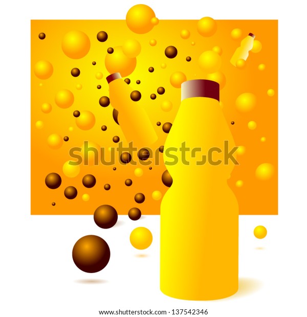 Download Bottle Yellow Orange Background Bubbles Stock Vector Royalty Free 137542346 Yellowimages Mockups