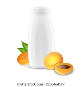 Bottle of yogurt with apricot. EPS10 vector