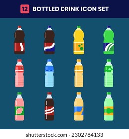 Bottled drink icon set, bottled drink vector collection suitable for poster design, template, web, icon, social media and others.