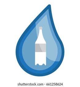 Bottled drinking water icon flat color