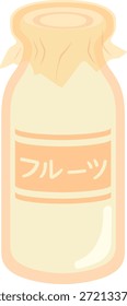 El icono de leche de fruta embotellada aislado sobre fondo blanco [Traducción: fruta]