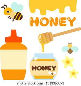 Bottled Honey and Bee