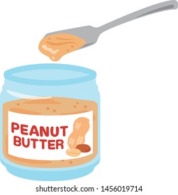 Bottled peanut butter and a butter knife