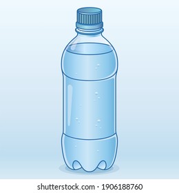 Bottled water. Color vector illustration.