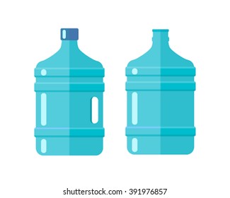 Bottled water for coolers. Mineral water icon isolate on a white background. set 