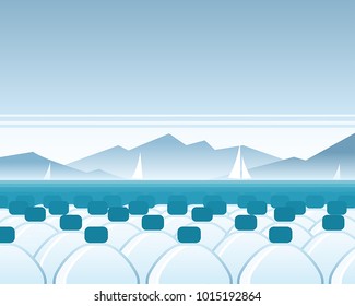 Bottled Water Sea Scene