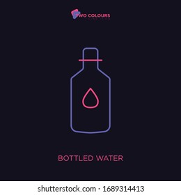 Agua embotellada, icono de línea de dos colores