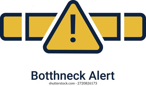 Icono de alerta de cuello de botella, icono de advertencia de flujo de trabajo