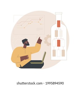 Bottleneck analysis abstract concept vector illustration. Visual management system, bottleneck analysis tool, bottlenecking control, workflow improvement, constraint method abstract metaphor.