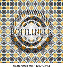 Bottleneck arabesque style emblem. arabic decoration.