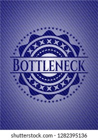 Bottleneck badge with denim background