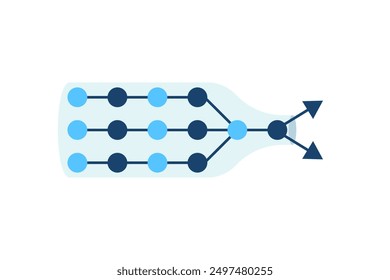 Icono de diagrama de cuello de botella. Imagen Clipart aislada sobre fondo blanco