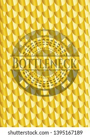 Bottleneck golden badge. Scales pattern. Vector Illustration. Detailed.