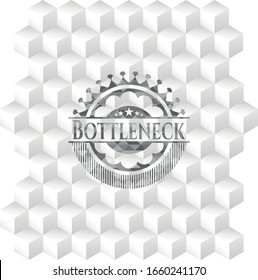 Emblema gris de cuello de botella con fondo blanco de cubo