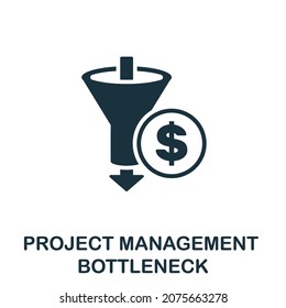 Icono de cuello de botella. Signo monocromo de la colección de administración de proyectos. Ilustración creativa del icono de Bottleneck para diseño web, infografía y más