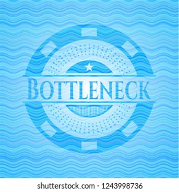 Bottleneck light blue water emblem background.