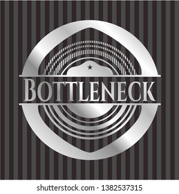 Bottleneck silvery emblem. Vector Illustration. Mosaic.