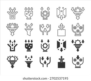 Ilustración de icono de conjunto de Vector de cuello de botella