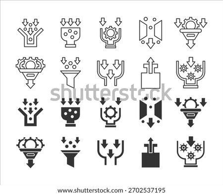 bottleneck vector set icon illustration