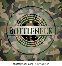 Bottleneck written on a camouflage texture
