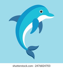       Bottlenose dolphin vector art illustration.
