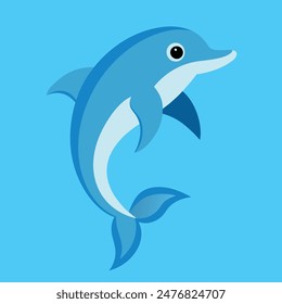       Bottlenose dolphin vector art illustration.
