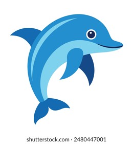       Bottlenose dolphin vector art illustration.
