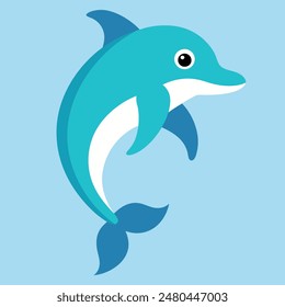       Bottlenose dolphin vector art illustration.
