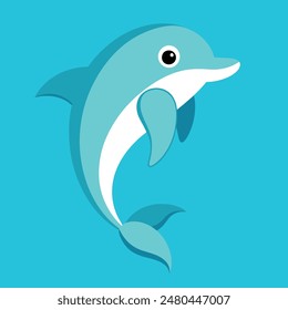       Bottlenose dolphin vector art illustration.
