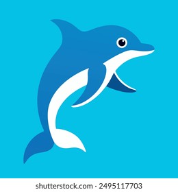 Bottlenose dolphin vector art illustration.