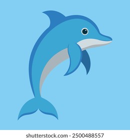 Bottlenose dolphin vector art illustration.
