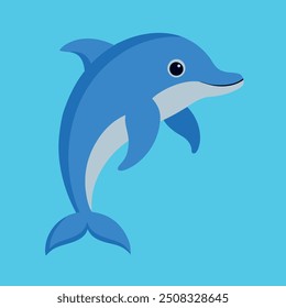       Bottlenose dolphin vector art illustration.
